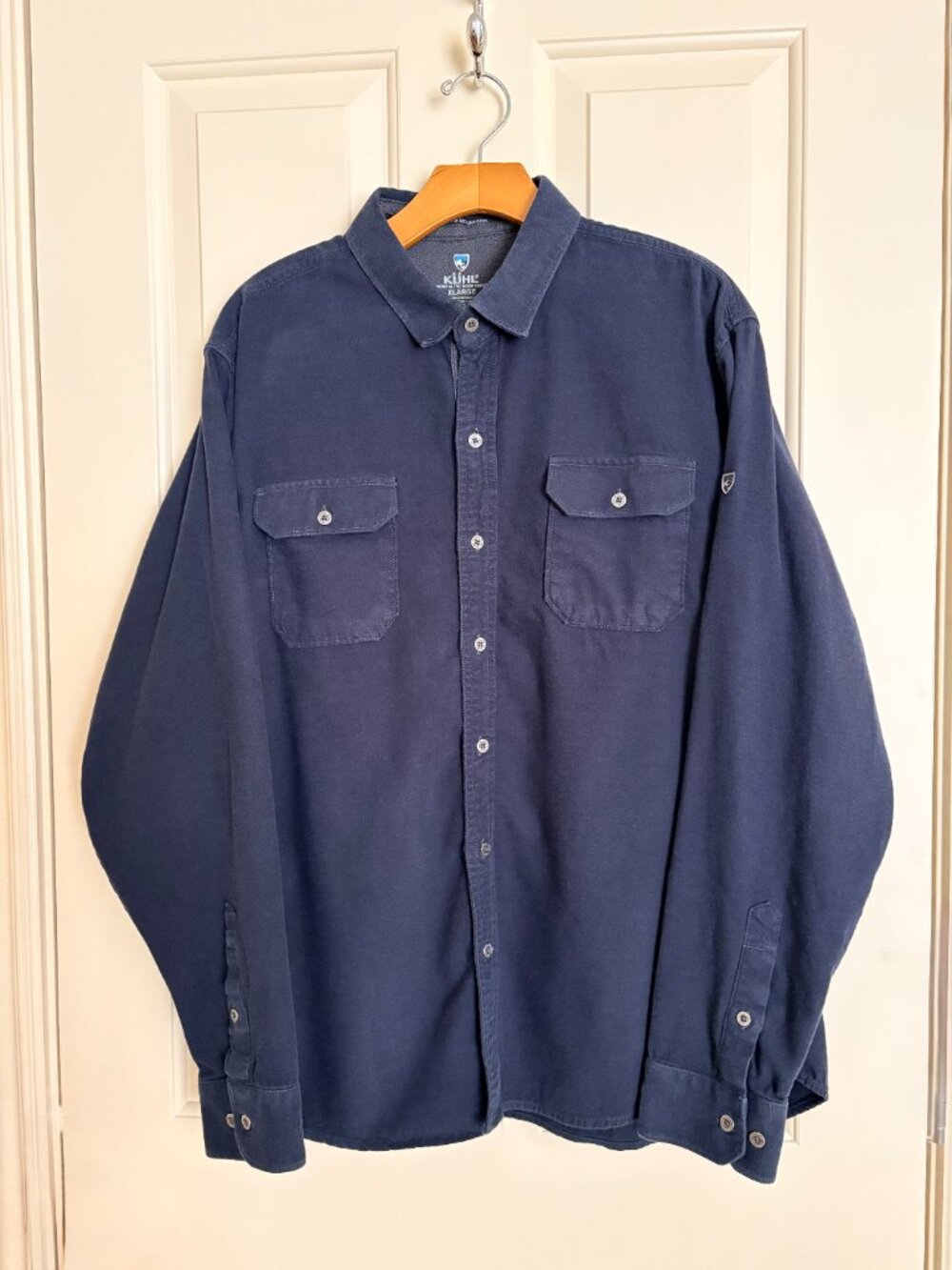 KUHL Descendr Blue Flannel Button Down Shirt Size XL